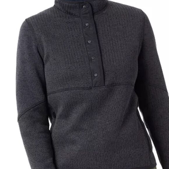BASS OUTDOOR Women's Mixed-Media Mock-Neck Sweatshirt - Picture 1 of 7
